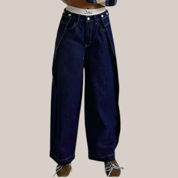 Free People High Street Wide Leg Jeans Boutique Blue Size 29 NWT